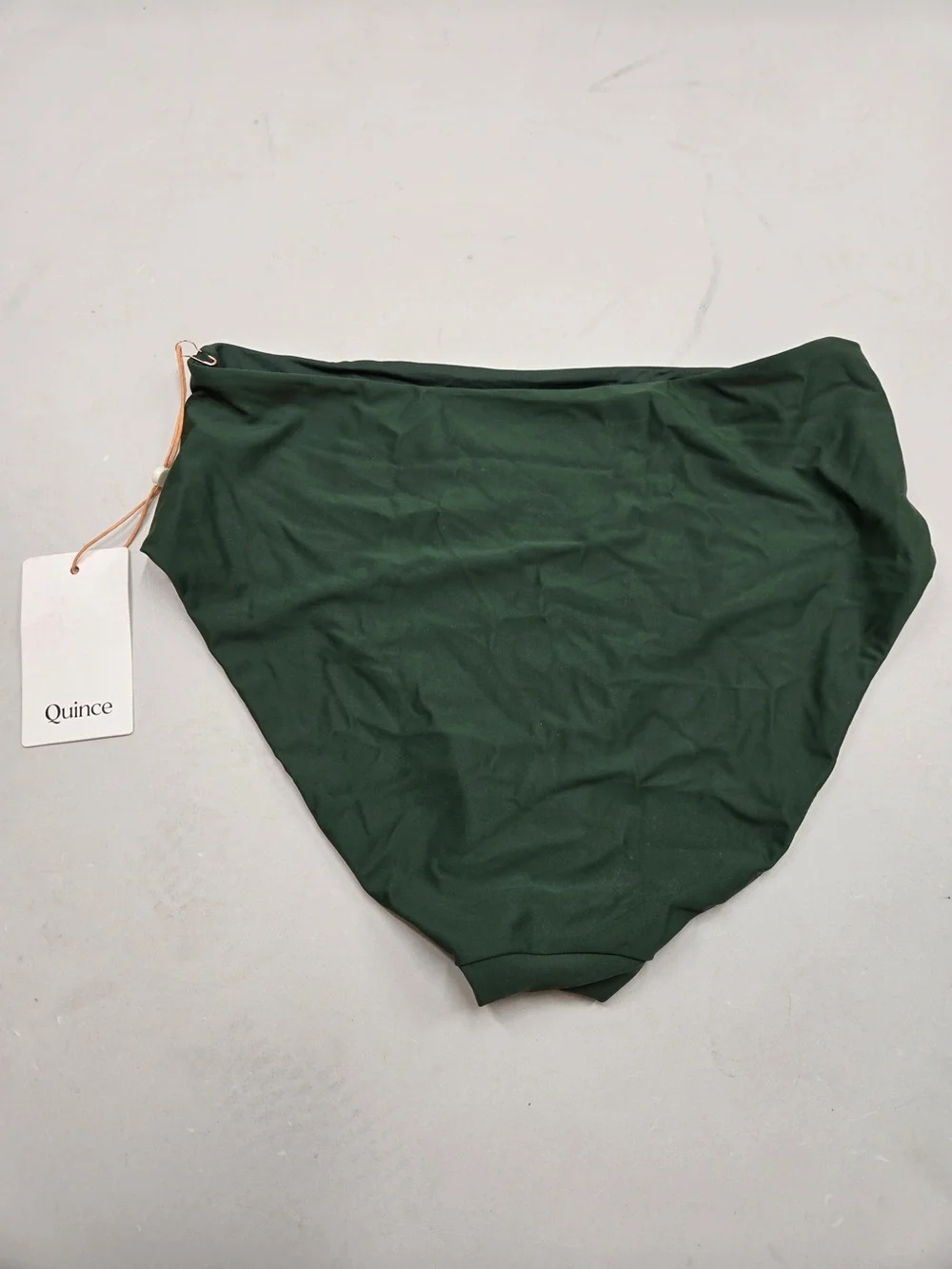 NWT QUINCE Italian High-Rise Bikini Bottom Medium Palm 0019